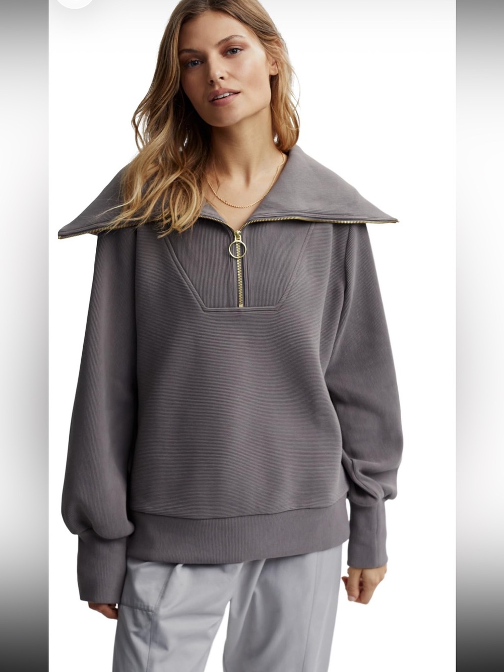 Varley Vine Pullover color charcoal size Medium
